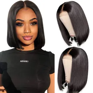 Best Selling Human Hair Wigs Lace Frontal Bob Wig Hunan Hair Preplucked Perruque Bob Lace Front Wig 180% Density 13x6 12" -16"