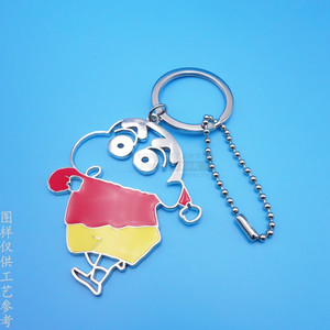 <b>Custom</b> Cartoon Metal Keychain Hollow Pendant Zinc Alloy <b>Doll</b> Shape Bright Nickel Handmade Business Gift - Product Image 1