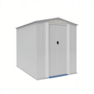 Gris claro 75,6 "x 107,9" x 87,8 "Solución de almacenamiento de cobertizo de jardín de acero galvanizado - Product Image 1