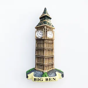 Big Ben modelagem atacado personalizado resina geladeira ímã decoração de casa geladeira adesivo