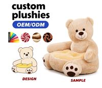 Canapé en peluche doux en forme d'ours pour chambre d'enfant, coussin de siège rembourré, cadeau personnalisé