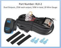 2 Leads LED Work Light Pods avec relais et fonction marche-arrêt Interrupteur de qualité pour phares antibrouillard et klaxon LED Strip Wire Harness