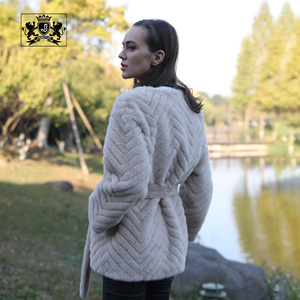Janefur Hot <strong>Sale</strong> Winter Elegant Puffy Windproof Faux <strong>Mink</strong> <strong>Coat</strong> <strong>for</strong> Lady Custom Women Comfortable Belt Style Fake <strong>Mink</strong> Fur <strong>Coat</strong> - Product Image 2