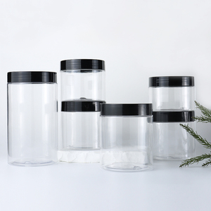 Tùy chỉnh thực phẩm lớp 16oz 32oz 500ml 1000ml rõ ràng rộng miệng Pet Jar với vít nắp trong suốt thực phẩm lưu trữ hộp nhựa - Product Image 1