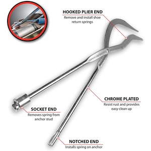 Xe công cụ đôi đã kết thúc Kìm cho cài đặt & loại bỏ trống phanh giày trở lại mùa xuân cài đặt & Remover Công cụ - Product Image 2