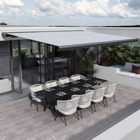 Auvents Pliants Rétractables à Cassette Complète Villa Balcon Jardin Alliage d'Aluminium Motorisé Télécommande Extérieure Étanche