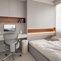 Cadre de lit tatami moderne en bois massif inclinable et personnalisable avec rangement pour mobilier de chambre
