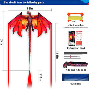 Cerfs-volants <span class=keywords><strong>Dragon</strong></span> en stock pour enfants et adultes, faciles à piloter, grands cerfs-volants pour le plaisir en extérieur, en tissu Ripstop durable, jouet de plage et de parc pour enfants - Product Image 4