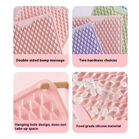 Tapis de massage des pieds pliable en silicone, portable, pour acupression et réflexologie, avec plaque pour orteils, pour salle de bain et marche