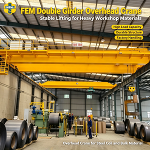เครนเหนือศีรษะแบบคานคู่ FEM เครน<span class=keywords><strong>สะพานไฟ</strong></span>ฟ้าสำหรับงานหนัก อุปกรณ์ขนย้ายวัสดุ ยี่ห้อ SHENLI มอเตอร์ไฟฟ้ากระแสสลับ <span class=keywords><strong>3</strong></span> เฟส 30 เมตร - Product Image 1