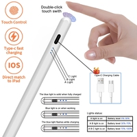 Lápiz Óptico Activo Recargable de Alta Precisión, Negro Mate Oxidado, Blanco, para Tabletas Ksentry, iPad, Surface, Macbook Pro