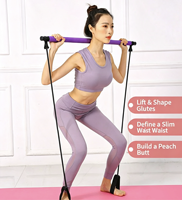 Bâton de yoga et de Pilates en acier durable et réglable avec poignées en TPE/EVA pour l'expansion pectorale et une utilisation multifonctionnelle