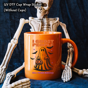 Pegatinas de Fantasmas de Halloween, Impresas con UV, PVC Rectangular, Autoadhesivas, Decoración Festiva QT1499, Paquete de 9 - Product Image 4