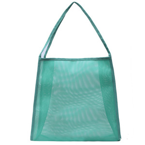 Wholesale Portable Mesh <b>Bag</b> <b>Large</b> Capacity Reusable Storage <b>Bags</b> Swimming <b>Beach</b> Women Makeup Organizer Shopping Handbag - Product Image 4