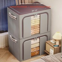 Portable grande capacité tissu pliable bac de rangement placard organisateur étagère Cube paniers vêtements boîte de rangement avec poignée fenêtre