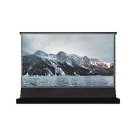 Écran de projection motorisé électrique Javes pour sol, 100" 120" 16:9, tissu blanc mat, portable, usage domestique, garantie 1 an, modèle