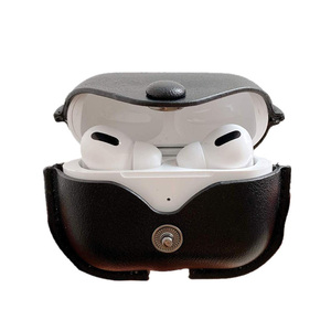 Étui protecteur Portable en <span class=keywords><strong>cuir</strong></span> PU, <span class=keywords><strong>coque</strong></span> antichoc pour écouteurs <span class=keywords><strong>AirPods</strong></span> Pro, pièces - Product Image 4