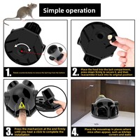 Piège à souris couvert, lot de 2 - Piège à ressort en plastique réutilisable à 4 voies pour la capture multiple, idéal pour l'intérieur, la cuisine, le garde-manger, le garage