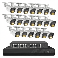 Système de caméra de sécurité 4K à 32 canaux, 24x8MP CMOS, caméras bullet intelligentes double PoE, audio bidirectionnel, vision nocturne, grand angle, NVR IP