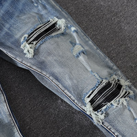 Jeans déchirés et troués, style streetwear de haute qualité, jeans personnalisés pour hommes