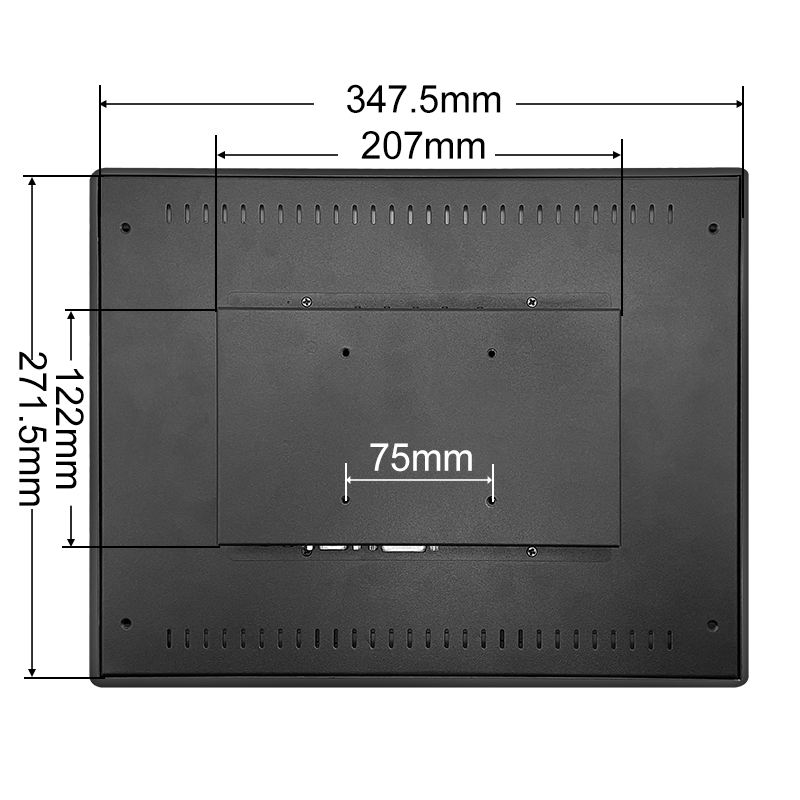 15 Inch Metal Embedded Touch Square Screen Industrial Monitor with Touch Display VESA Wall Mounted HD Monitor