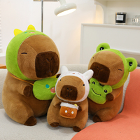 Offre Spéciale mignon Capybara doux Anime peluche dinosaure grenouille chapeau et sac coton matériel animaux jouets avec remplissage PP coton