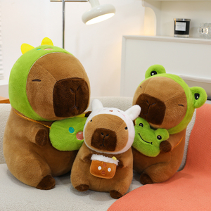 カピバラソフトアニメぬいぐるみ恐竜カエル帽子バッグコットン素材動物玩具PPコットン充填 - Product Image 4