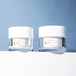 Custom 30g 50g vuoto sostituibile doppia parete di plastica <span class=keywords><strong>crema</strong></span> per il <span class=keywords><strong>viso</strong></span> con cucchiaio di imballaggio cosmetico piccolo barattolo <span class=keywords><strong>crema</strong></span> contenitore - Product Image 1