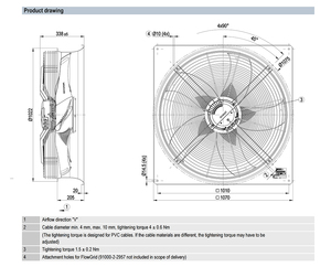 ebm-papst W3G910-KU25-03/F05 high efficiency EC fan <b>smart</b> energy saving cooling fan for HVAC industrial ventilation systems - Product Image 2