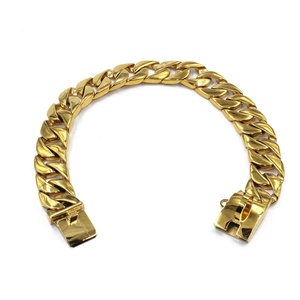 Kingtale fashion Gold Plated Stainless Steel Pet Cuban Link Dog choke Chain Collar - Product Image 3