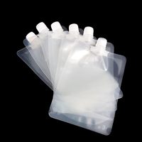 Pochette transparente personnalisée avec bec verseur et poignée, sachet souple pour boissons, sacs d'eau potable