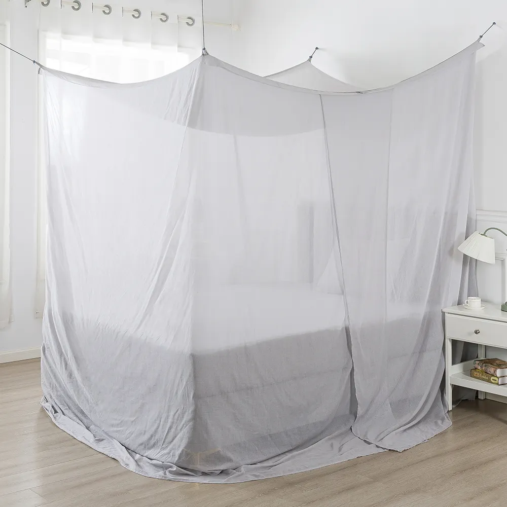 Algodão Silver Mesh RF Block Signal Faraday Bed Canopy King Size EMF Blindagem Mosquito Netting