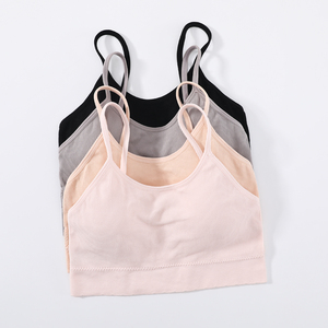 Ensemble de soutien-gorge bikini sans armatures, rembourré, à couvrance complète, confortable pour femme, avec décoration à la taille, couleur unie - Product Image 6