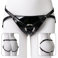 Jouets sexuels, accessoires SM, pantalon de bondage en cuir brillant avec harnais pour godemiché, sous-vêtements de bondage pour lesbiennes, pantalon de fixation pour godemiché pour le plaisir et le bondage