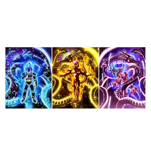 Wholesale 3D Lenticular Posters 2 Characters Battle Flip Changing Pictures Manga Poster Living Room Decor Wall Art