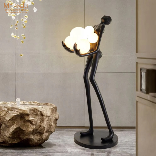 Modern Abstract Human Figurine Floor Lamp Artistic Sculpture LED Standing Light for Living Room, Hotel & Interior Decoration