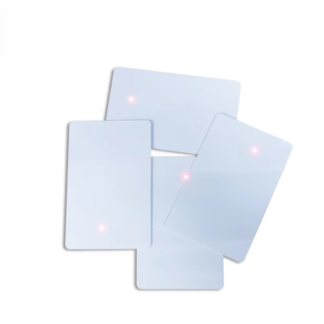 ISO15693 HF Chip Flashing White Card NFC LED Light up RFID Blank Card for Asset Management
