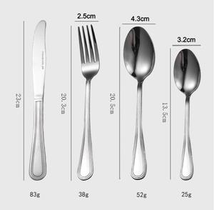 Ensemble de couverts de luxe en acier inoxydable couleur argent, style européen, réutilisables, finition miroir, pour hôtel, couteau, fourchette et cuillère, à prix abordable - Product Image 6