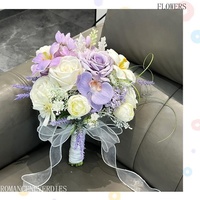 Bouquet de fleurs artificielles fait main style nordique avec mousse simulée pour cadeau d'amis, fiançailles, mariage, meilleure amie, festival Qixi