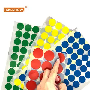 RTS nokta ucuz fiyat renkli nokta etiket kağıdı yuvarlak etiket 25 renkler ve 13mm arasından seçim yapmak için nokta çıkartmalar