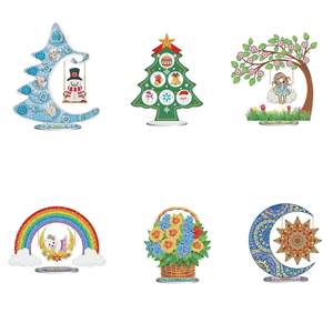 Support de <span class=keywords><strong>table</strong></span> pour peinture au diamant, article décoratif, bricolage, pierre de cristal collée, puzzle en acrylique, décoration de Noël fantaisie pour fille, fleur - Product Image 1