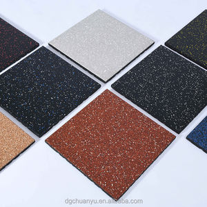 Antislip Gevulkaniseerde Gym Rubberen Mat En Schokdraagbaar Zwart + Rood Op Maat Gemaakte Rubberen Vloertegels - Product Image 1