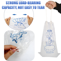 Sac à glace en PE transparent avec cordon de serrage, grande capacité, robuste, support pour glaçons, qualité alimentaire, logo personnalisé, fournitures pour supermarchés et maison