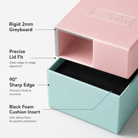 Mini coffret en carton rigide avec couvercle, emballage cadeau portable de luxe recyclable pour bracelet, collier, bague personnalisée, bijoux