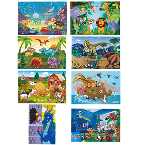 Grosse Puzzle en blocs, ensemble de jouets éducatifs pour enfants, thème océan, ferme, animaux, dinosaure - Product Image 3