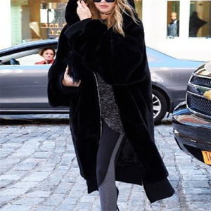 Manteau long en fausse fourrure de lapin Rex de qualité supérieure, épais, ample, à capuche, grande taille, pour femmes, chaud, tendance 2025 - Product Image 3