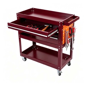 Chariot à outils robuste en acier à 3 niveaux avec panneau perforé, 1 tiroir, armoire industrielle, capacité 300 kg, roues verrouillables, personnalisable OEM/OBM - Product Image 5