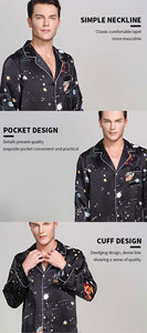 Conjunto de pijama de seda auténtica con estilo para <span class=keywords><strong>caballero</strong></span>, suministro de fábrica, etiqueta personalizada, conjunto de pijama de seda de morera de grado 6A para hombre - Product Image 4