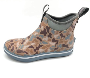 Bottes de pluie pour femmes, hauteur cheville, caoutchouc, néoprène, chaussures de chasse, imperméables et isolées pour la randonnée, le camping et la boue. - Product Image 1