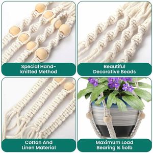Cintres décoratifs bohèmes pour plantes Panier suspendu de construction Pots pour plantes de <span class=keywords><strong>10</strong></span> <span class=keywords><strong>pouces</strong></span> Couverture murale en plastique pour cintre de cuisine - Product Image 4